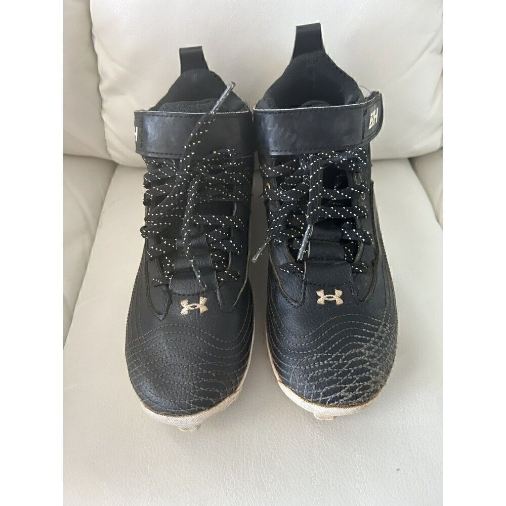 Under Armour Cleats BH Bryce Harper 7 Black & White High Top Baseball Size 2.5 Y